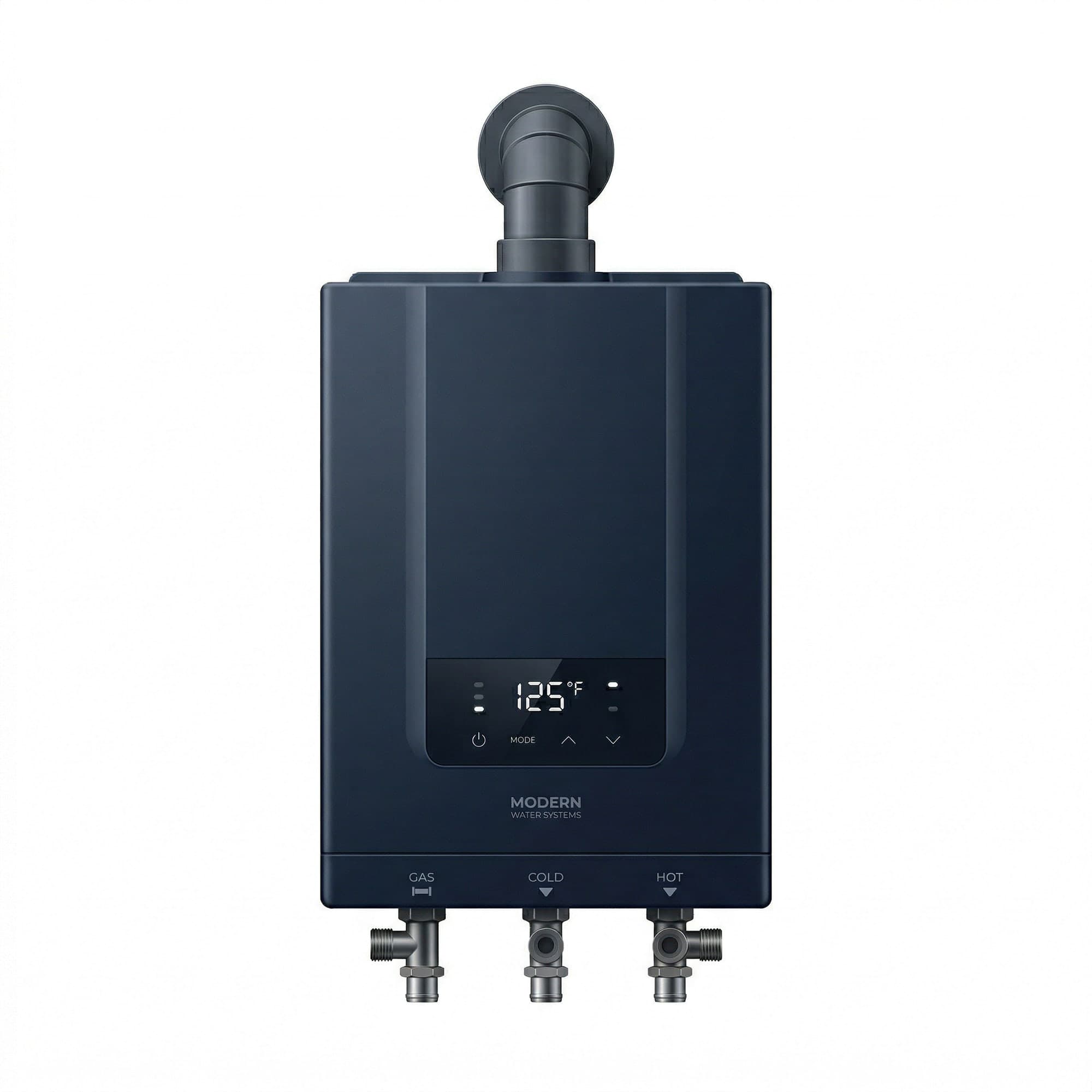 Illustration: a wall-mounted tankless water heater