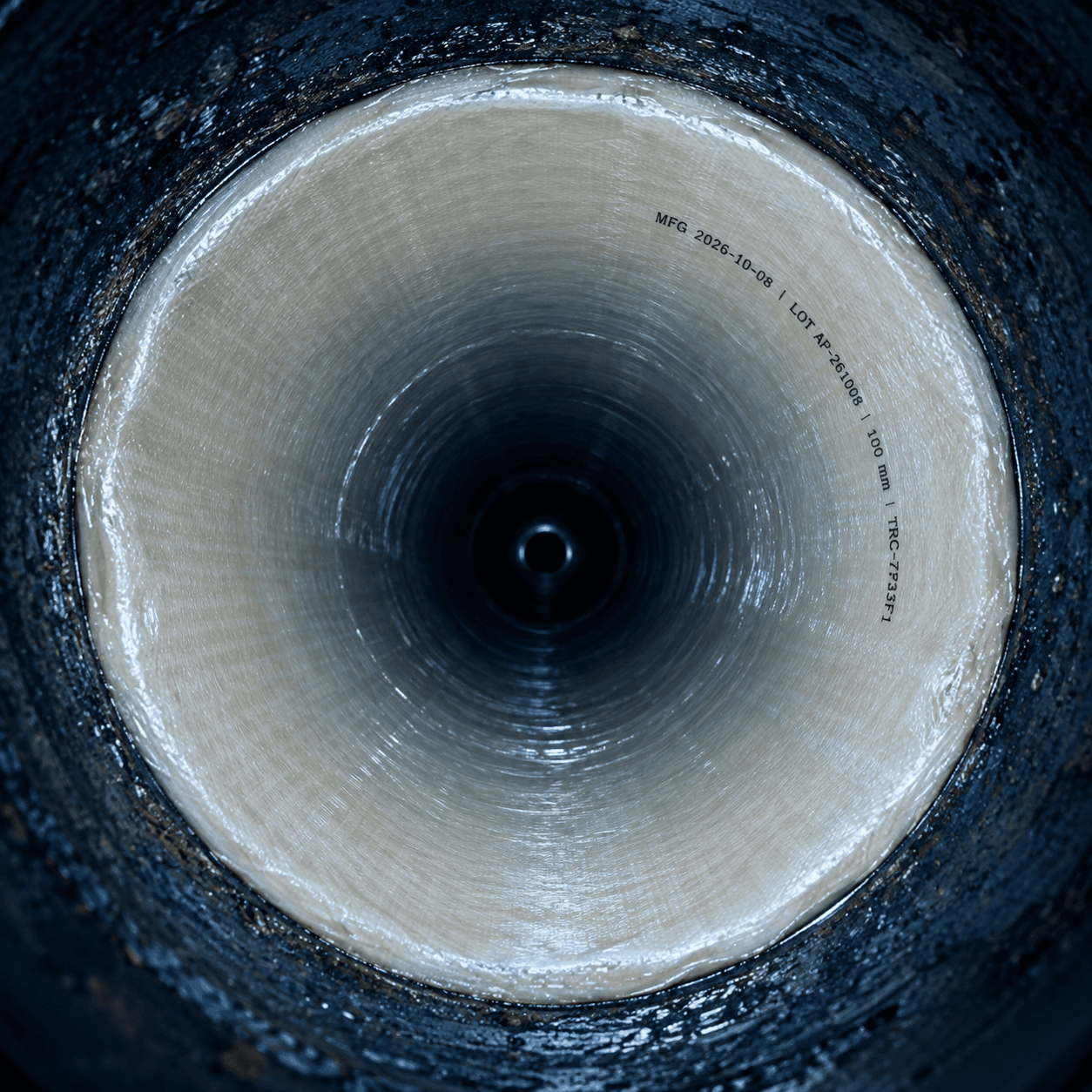 Illustration of a smooth lined pipe interior