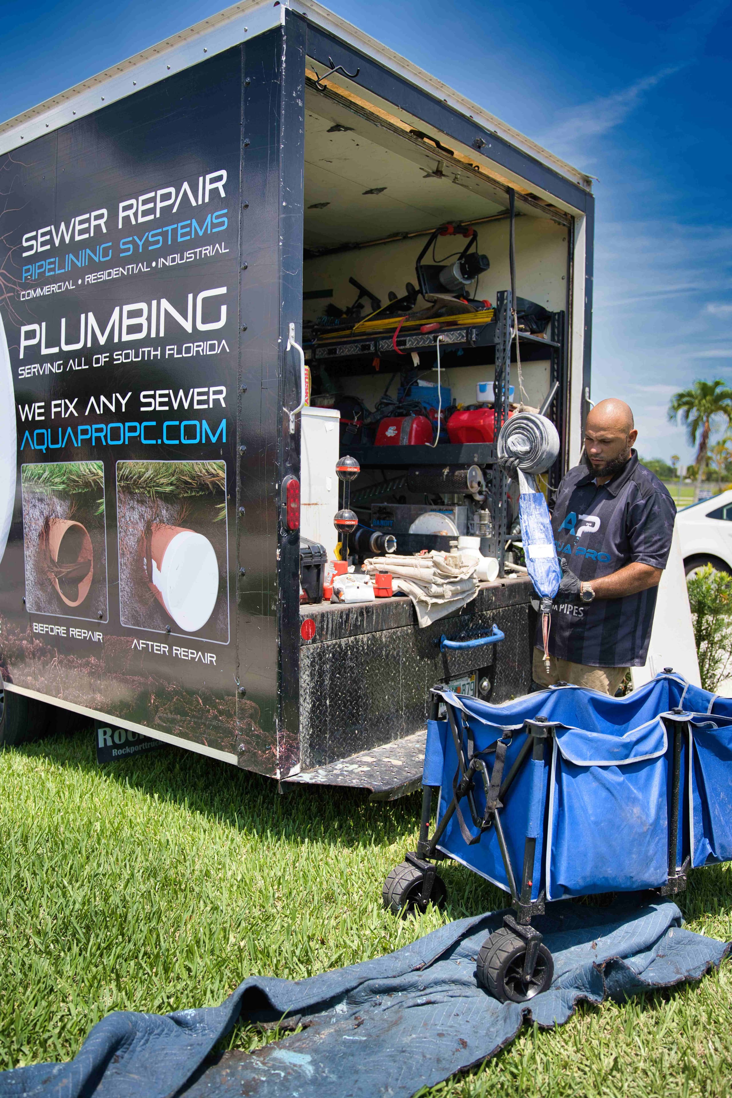 The Aqua Pro trenchless service trailer